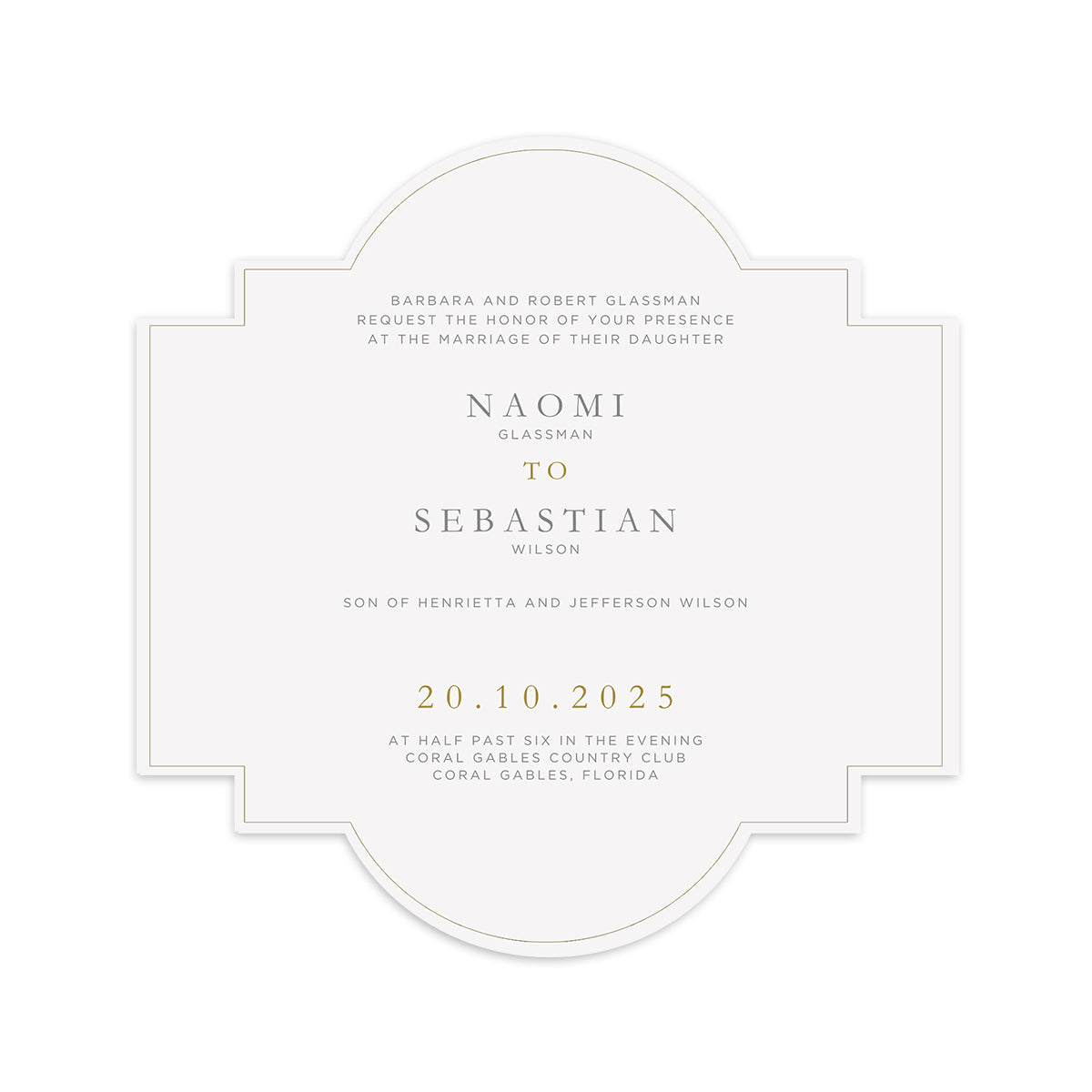 Personalized Wedding Cards | Fully Custom Print | Signature Shape SS39
