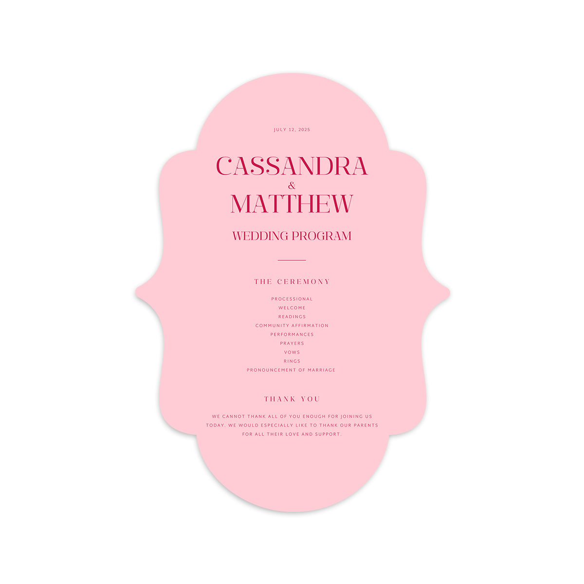 Personalized Wedding Cards | Fully Custom Print | Signature Shape S3