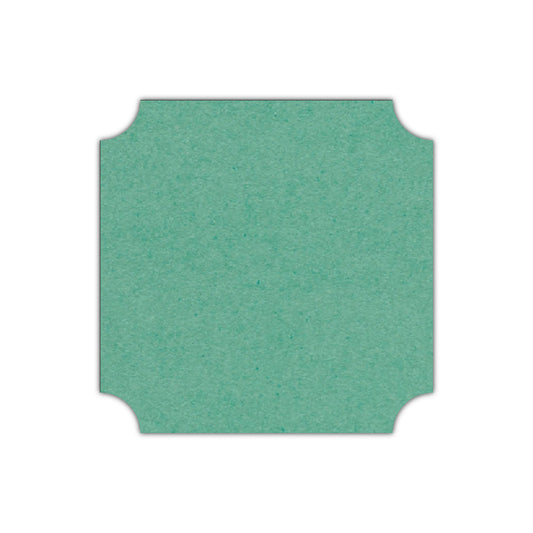 CMYK Print on Caribbean Blue Cardstock | Shape S3 | 2" x 2"