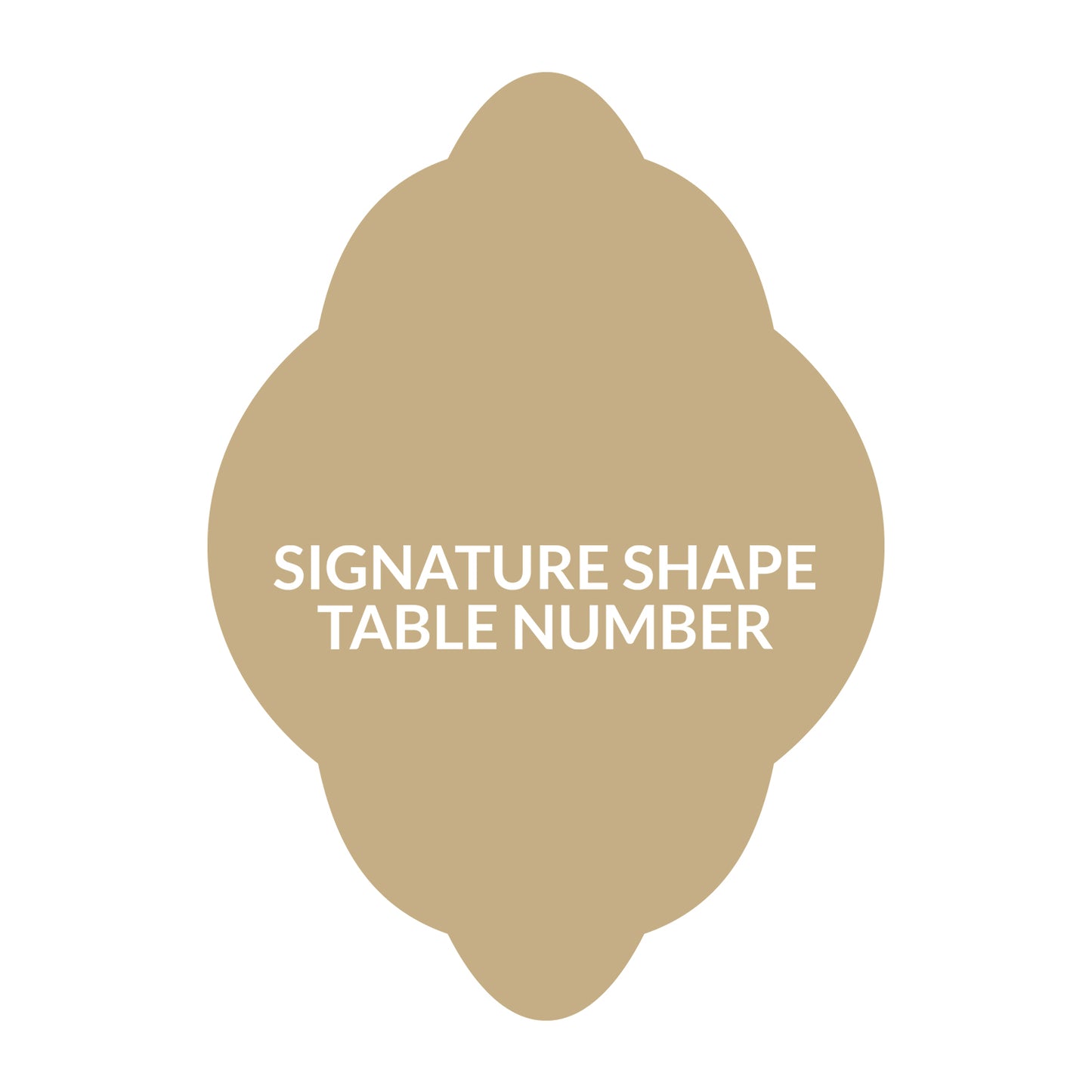Full Color Print | Signature Shape | Custom Table Number - Shape S40