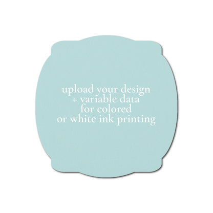 Individually Personalized Wedding Prints on Diecut Cardstock - Shape S64