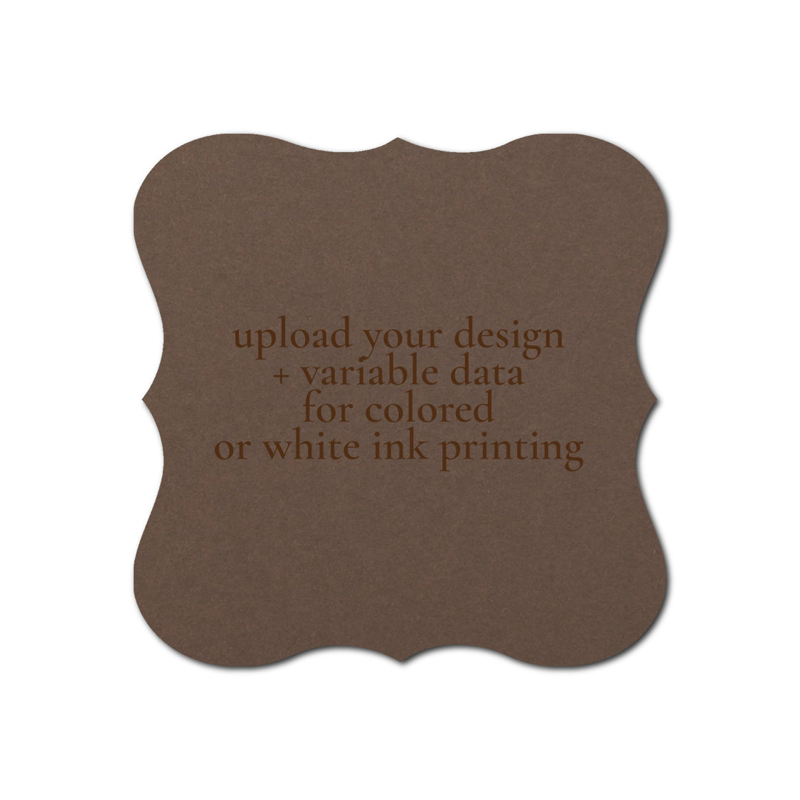 Individually Personalized Wedding Prints on Diecut Cardstock - Shape S70