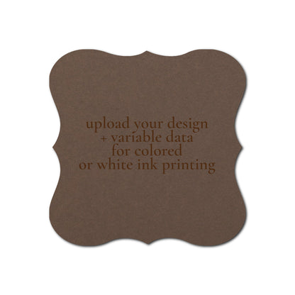 Individually Personalized Wedding Prints on Diecut Cardstock - Shape S70