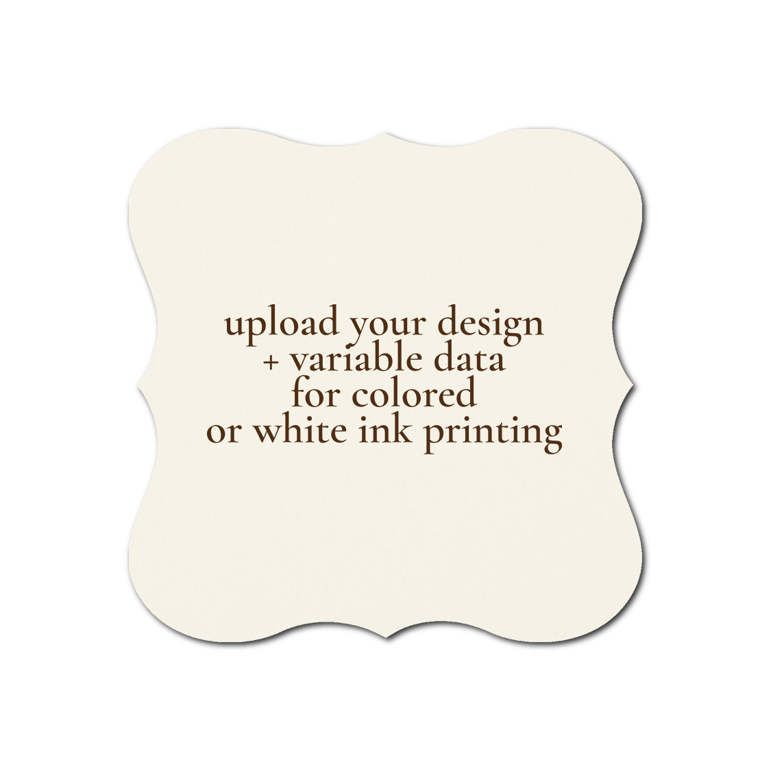 Individually Personalized Wedding Prints on Diecut Cardstock - Shape S70