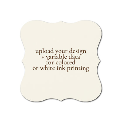 Individually Personalized Wedding Prints on Diecut Cardstock - Shape S70