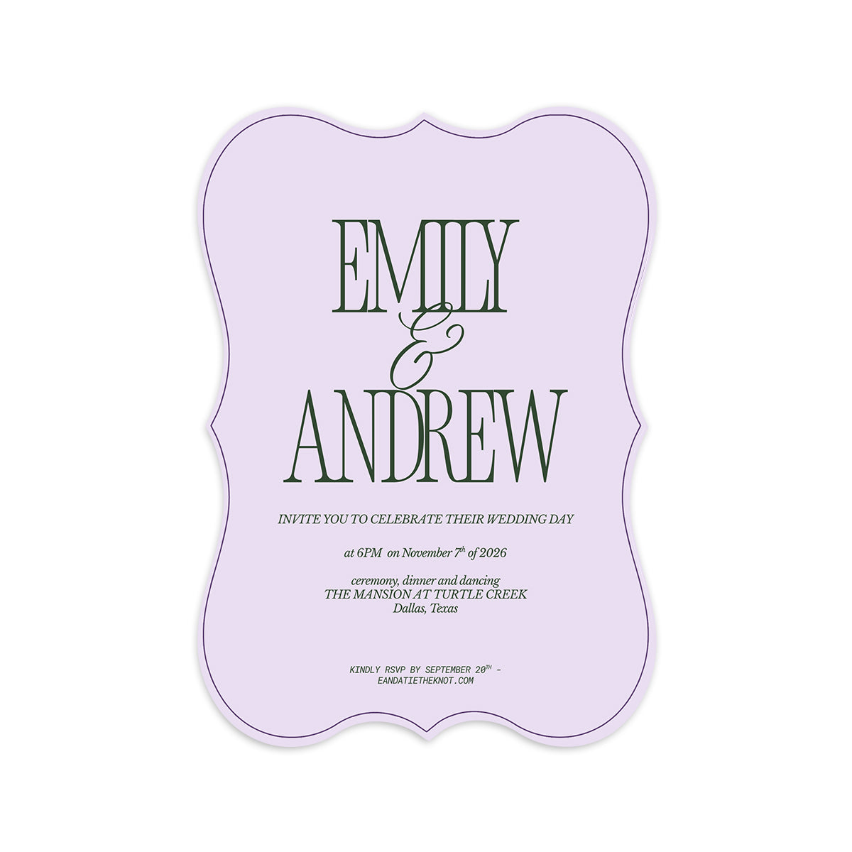 Personalized Wedding Cards | Fully Custom Print | Signature Shape S70