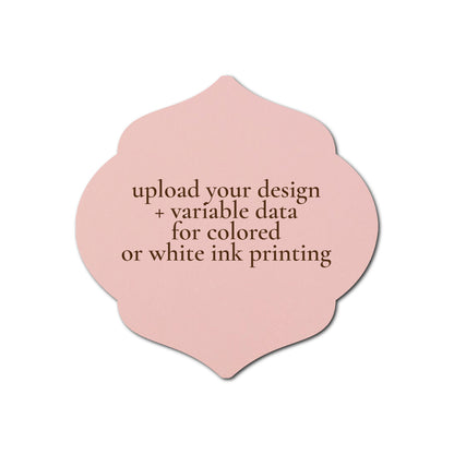 Individually Personalized Wedding Prints on Diecut Cardstock - Shape S7