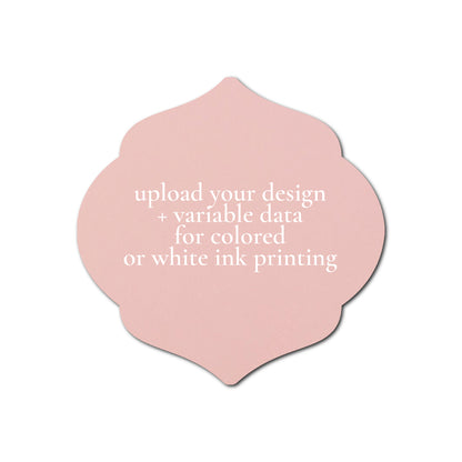 Individually Personalized Wedding Prints on Diecut Cardstock - Shape S7