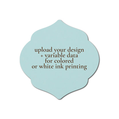Individually Personalized Wedding Prints on Diecut Cardstock - Shape S7