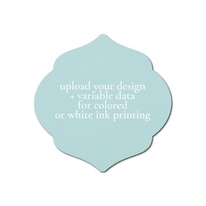 Individually Personalized Wedding Prints on Diecut Cardstock - Shape S7