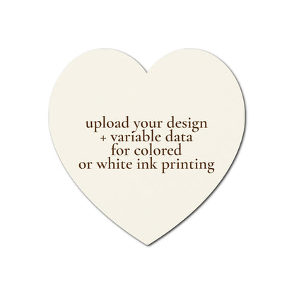Individually Personalized Wedding Prints on Diecut Cardstock - Shape S91