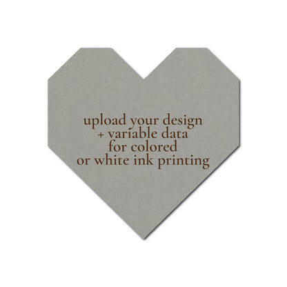 Individually Personalized Wedding Prints on Diecut Cardstock - Shape S98