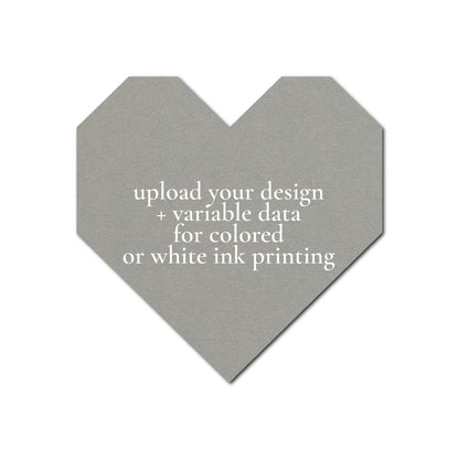 Individually Personalized Wedding Prints on Diecut Cardstock - Shape S98