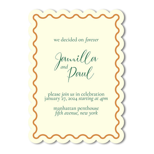 Personalized Wedding Cards | Fully Custom Print | Signature Scallop Shape