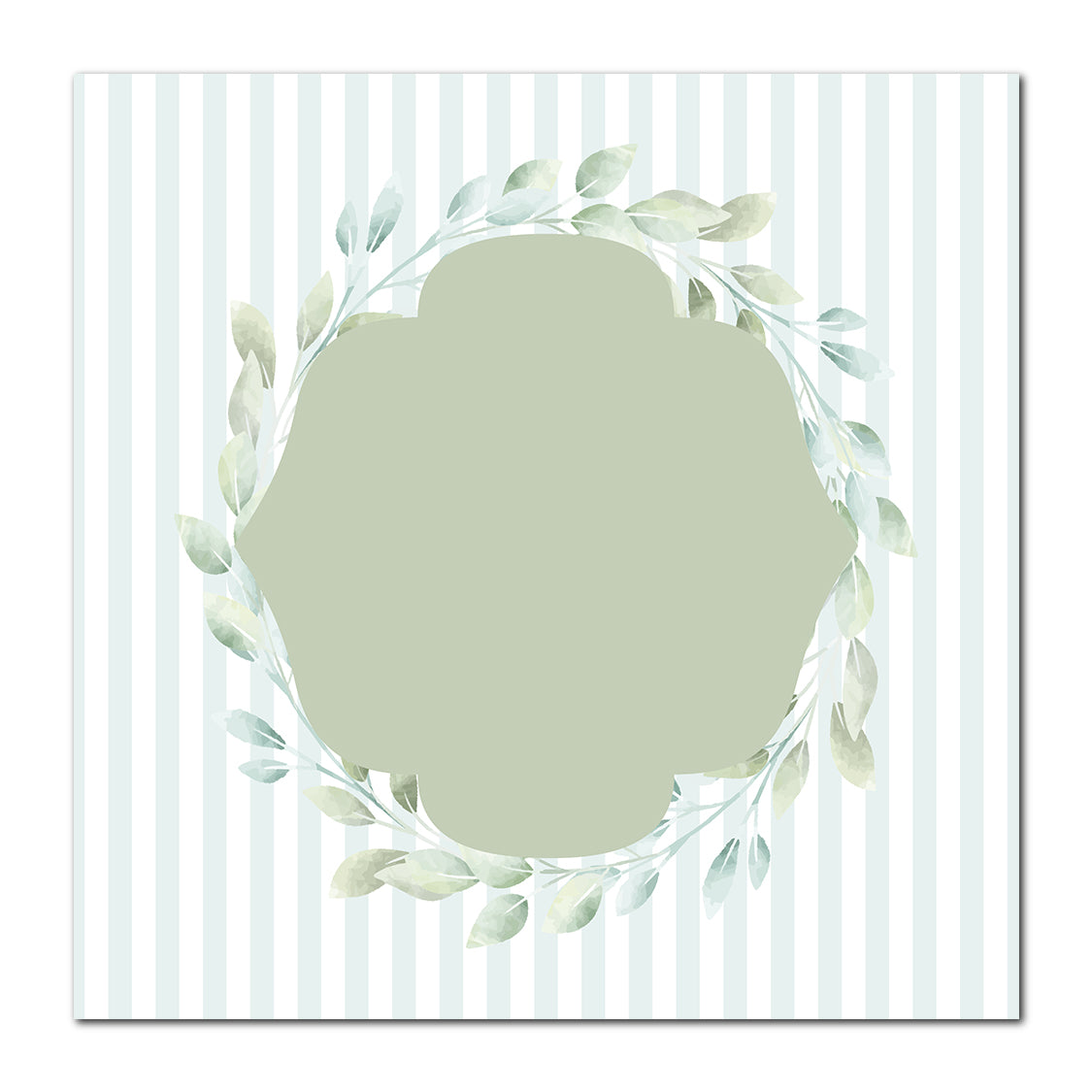 Two-Layer Leaf Wreath Card | SVG PNG Template - Shape 1