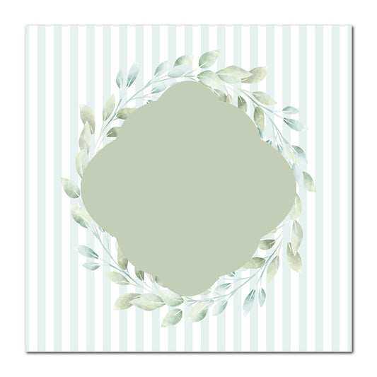 Two-Layer Leaf Wreath Card | SVG PNG Template - Shape 4