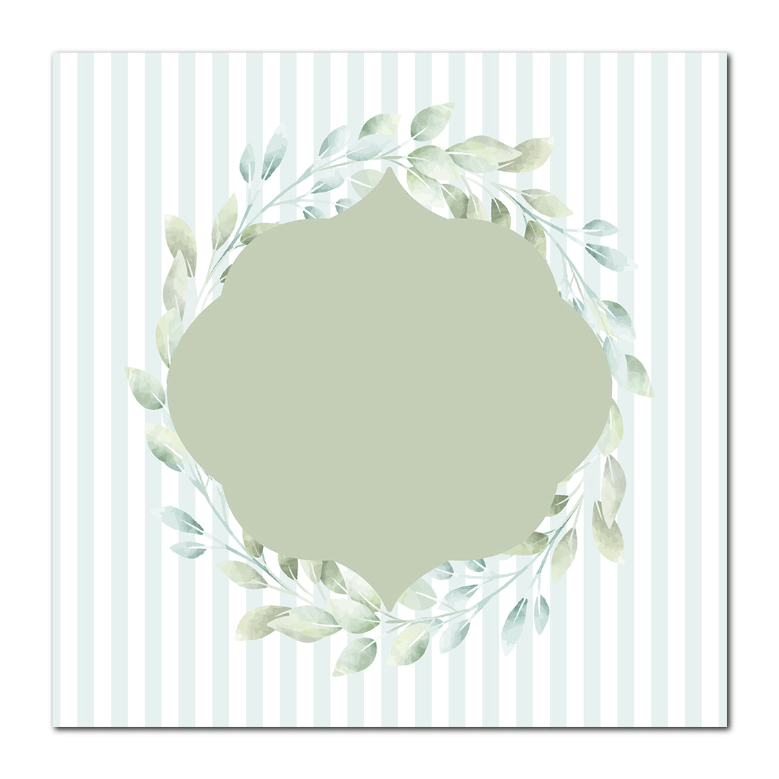 Two-Layer Leaf Wreath Card | SVG PNG Template - Shape 5