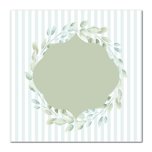 Two-Layer Leaf Wreath Card | SVG PNG Template - Shape 5