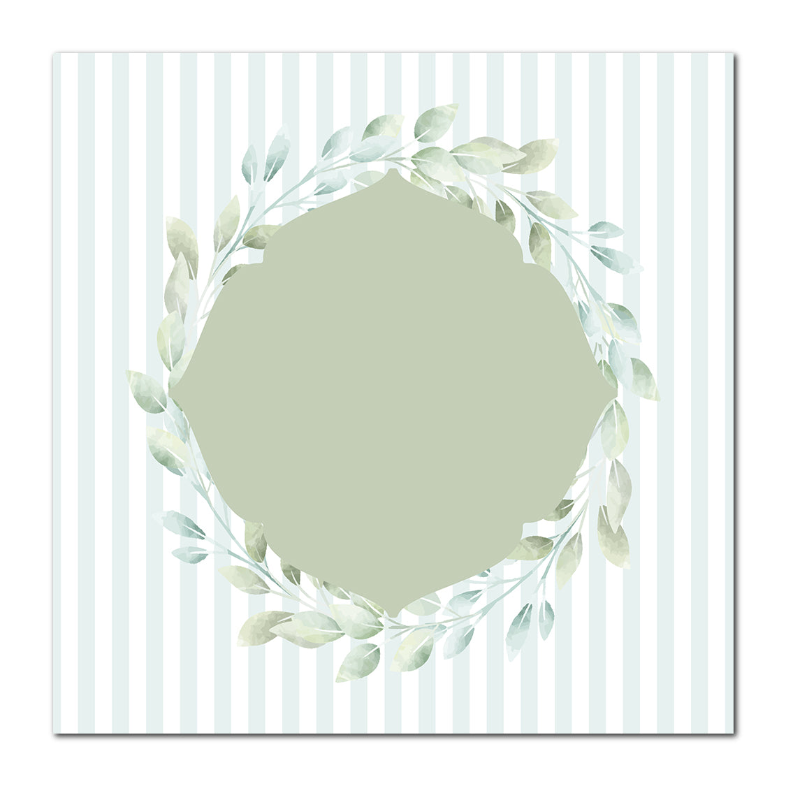 Two-Layer Leaf Wreath Card | SVG PNG Template - Shape 6