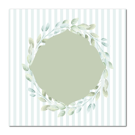Two-Layer Leaf Wreath Card | SVG PNG Template - Shape 6