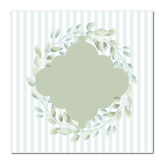 Two-Layer Leaf Wreath Card | SVG PNG Template - Shape 7