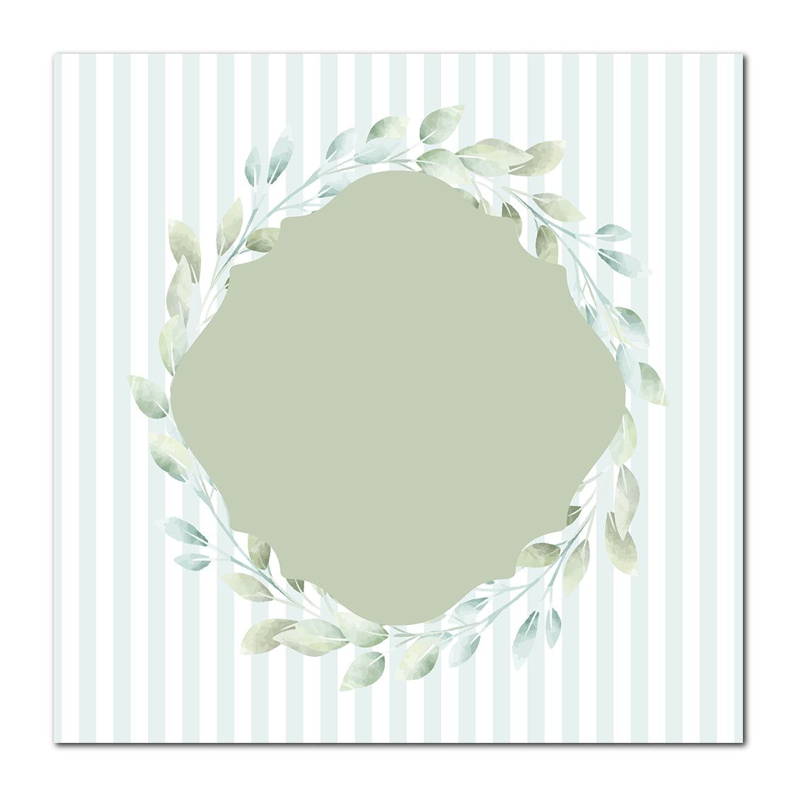 Two-Layer Leaf Wreath Card | SVG PNG Template - Shape 8