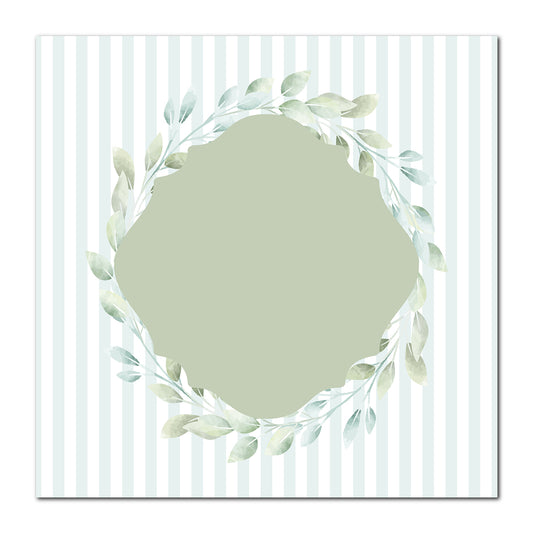 Two-Layer Leaf Wreath Card | SVG PNG Template - Shape 8