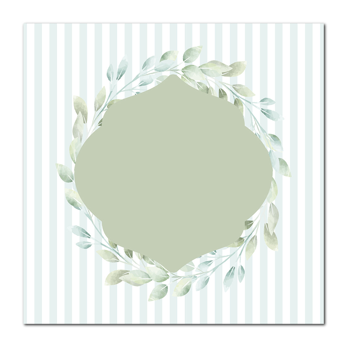 Two-Layer Leaf Wreath Card | SVG PNG Template - Shape 9