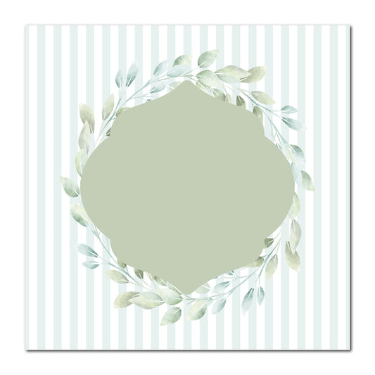 Two-Layer Leaf Wreath Card | SVG PNG Template - Shape 9