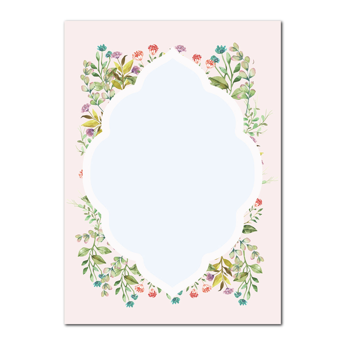 Watercolor Floral Layered Wedding Card | SVG PNG Template - Shape 10