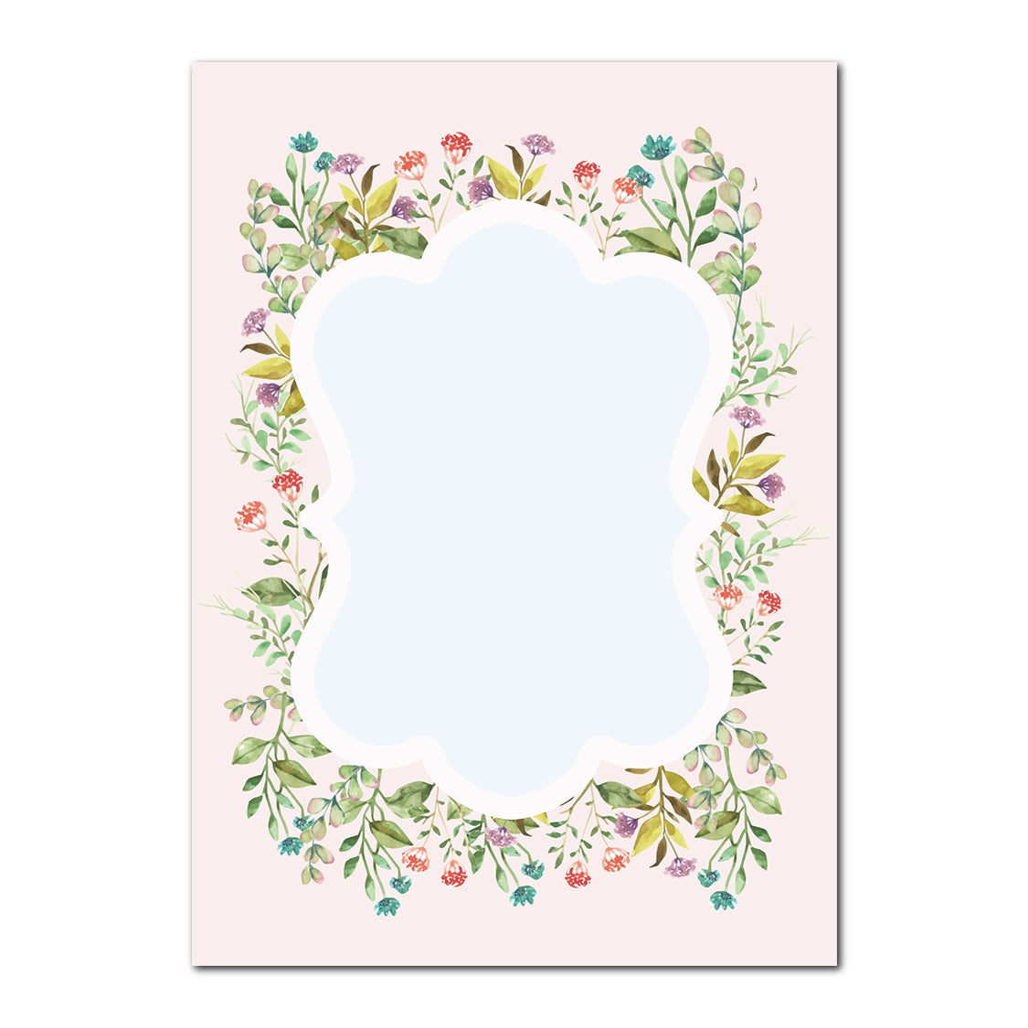 Watercolor Floral Layered Wedding Card | SVG PNG Template - Shape 11
