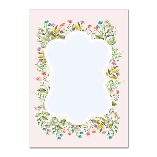 Watercolor Floral Layered Wedding Card | SVG PNG Template - Shape 11