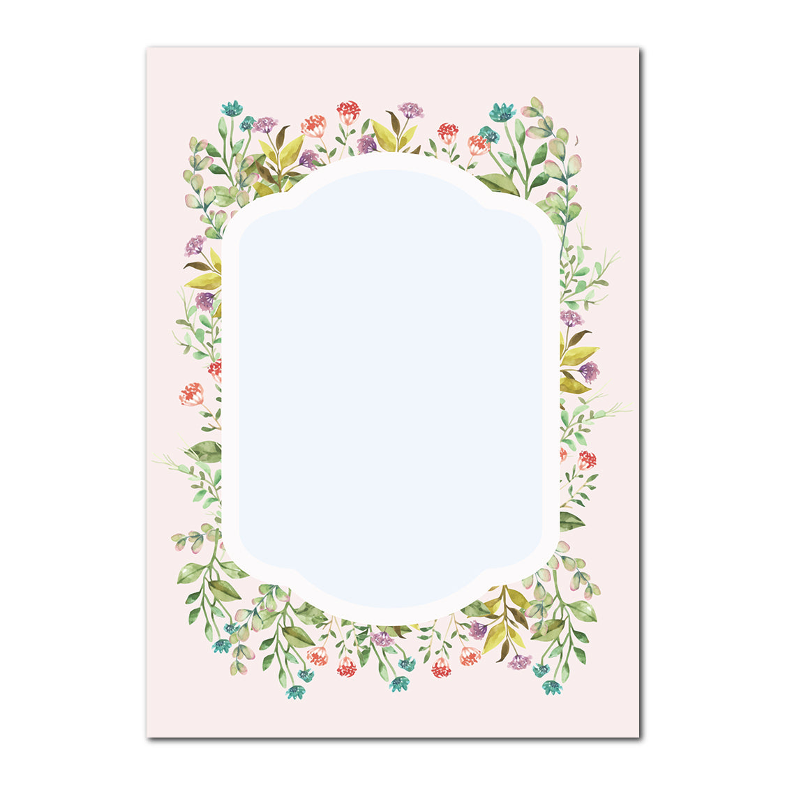 Watercolor Floral Layered Wedding Card | SVG PNG Template - Shape 14