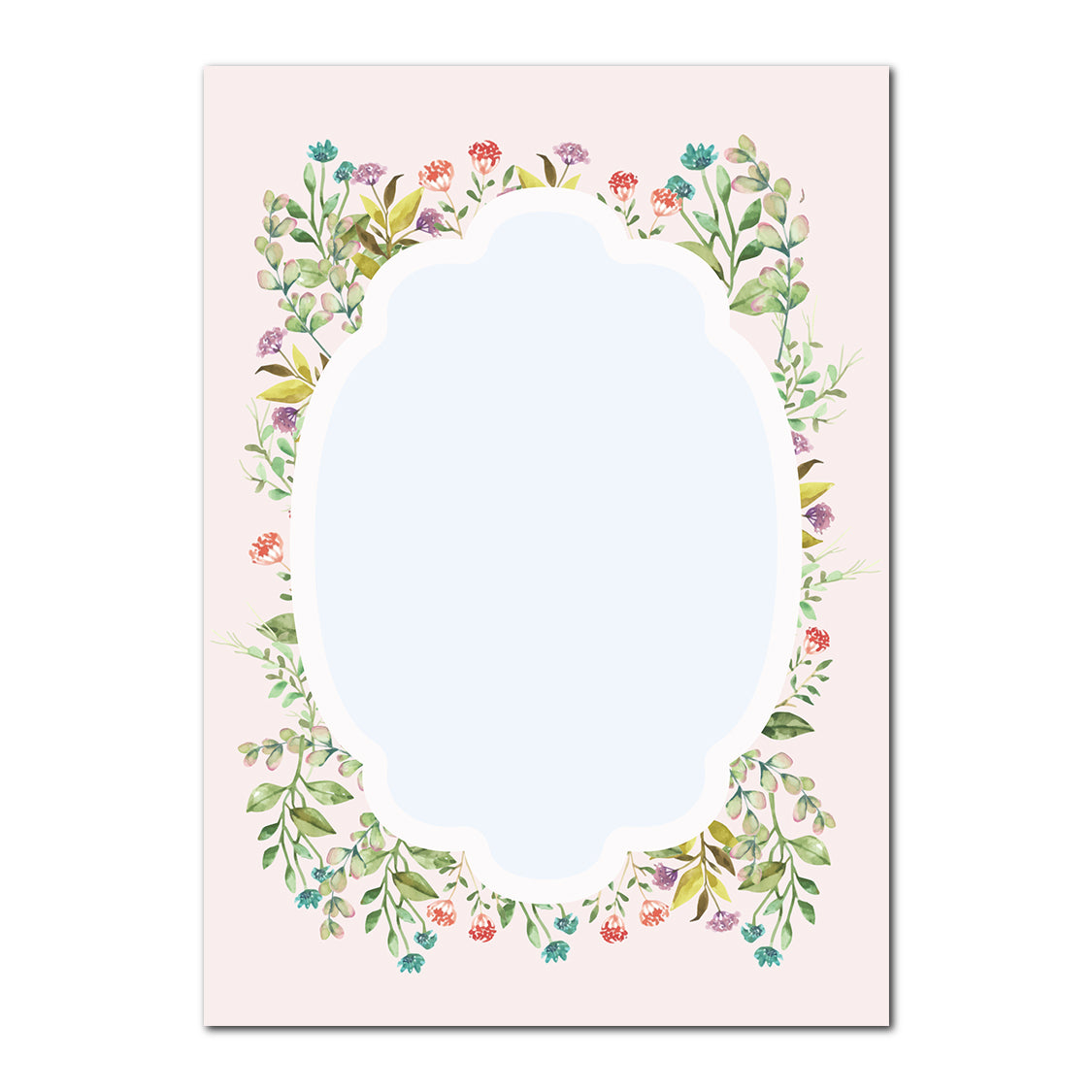 Watercolor Floral Layered Wedding Card | SVG PNG Template - Shape 15