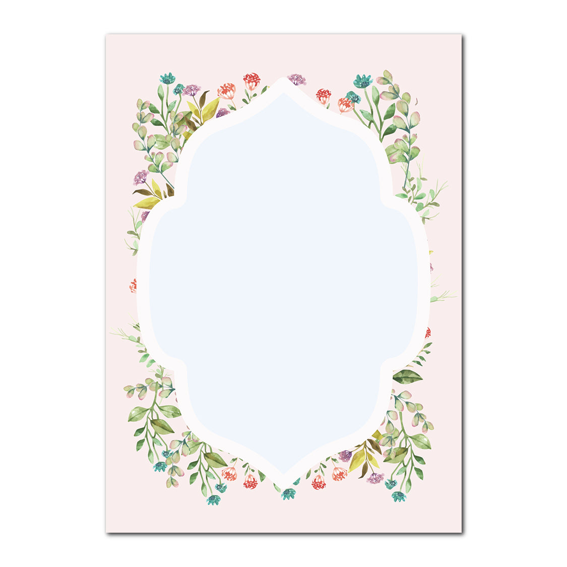 Watercolor Floral Layered Wedding Card | SVG PNG Template - Shape 17