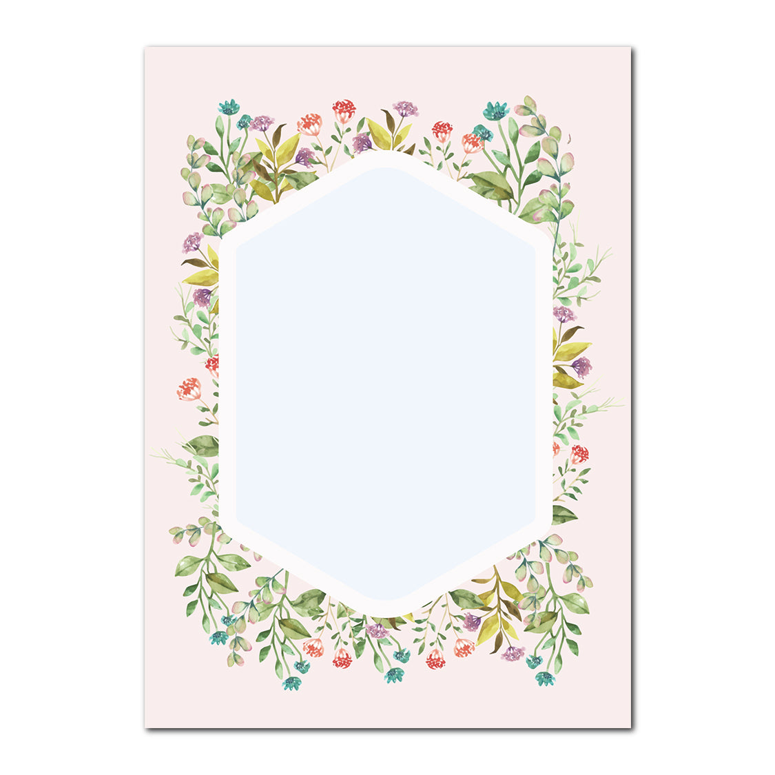 Watercolor Floral Layered Wedding Card | SVG PNG Template - Shape 18