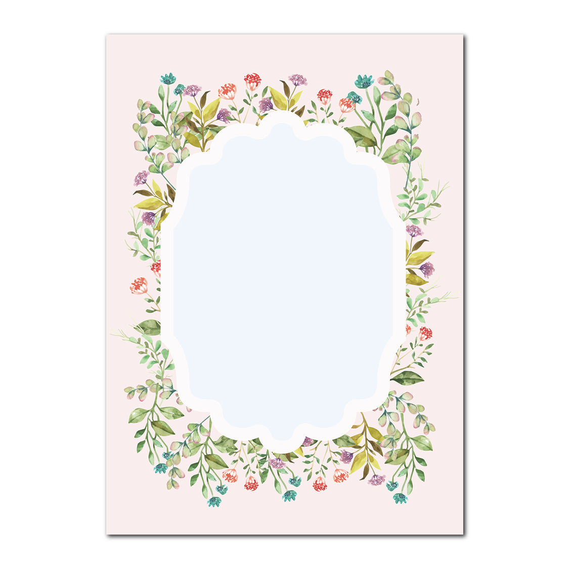 Watercolor Floral Layered Wedding Card | SVG PNG Template - Shape 1