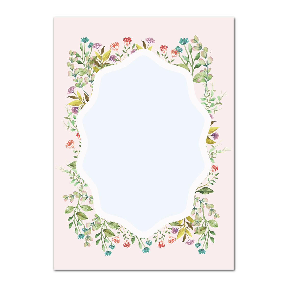 Watercolor Floral Layered Wedding Card | SVG PNG Template - Shape 6