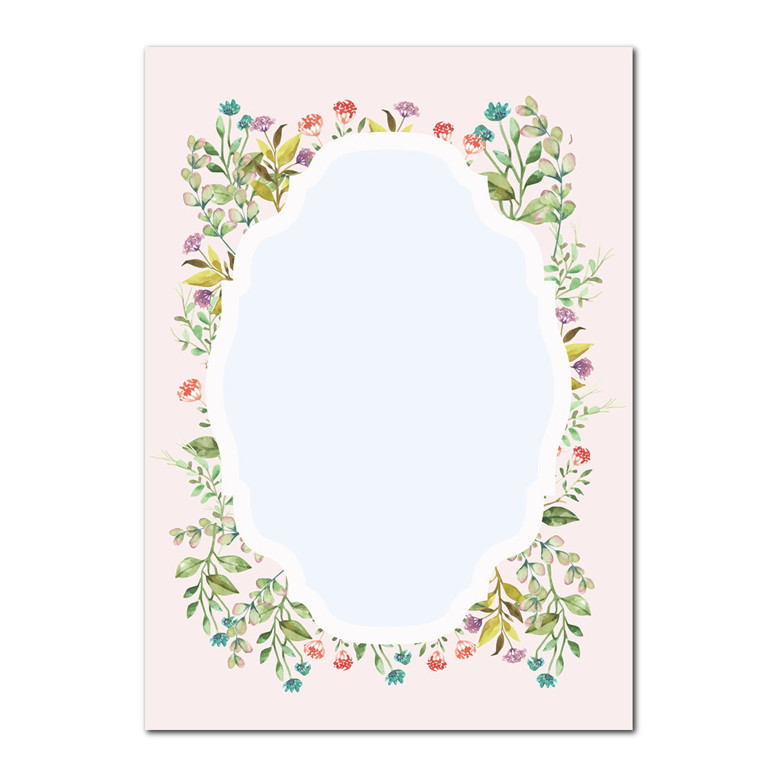 Watercolor Floral Layered Wedding Card | SVG PNG Template - Shape 7
