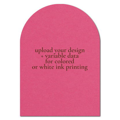 Individually Personalized Wedding Prints on Diecut Cardstock - Arch Shape