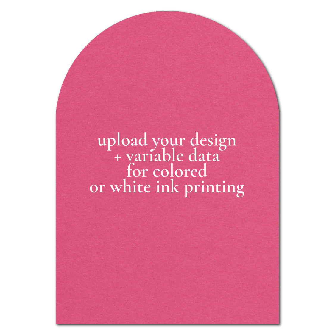 Individually Personalized Wedding Prints on Diecut Cardstock - Arch Shape