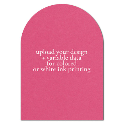 Individually Personalized Wedding Prints on Diecut Cardstock - Arch Shape