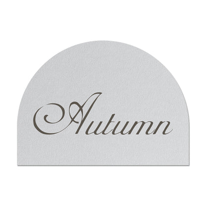 Decorative name card with 'Autumn' text on a white background