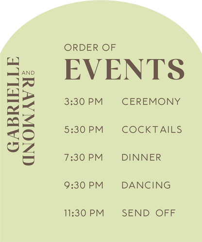 Personalized Wedding Signs | Fully Custom Print | Signature Archway Shape