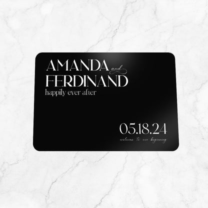 White Ink Black Acrylic Rounded Corners Sign