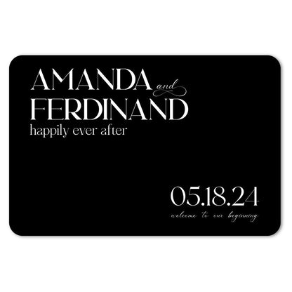 White Ink Black Acrylic Rounded Corners Sign