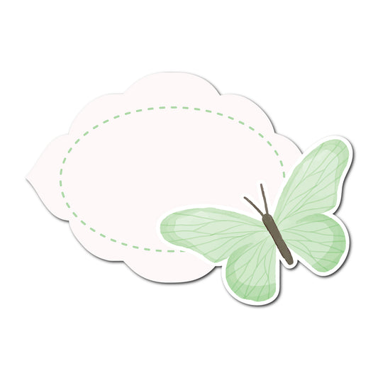 Romantic Escort Card with Butterfly Accent | SVG PNG Template - Shape 12