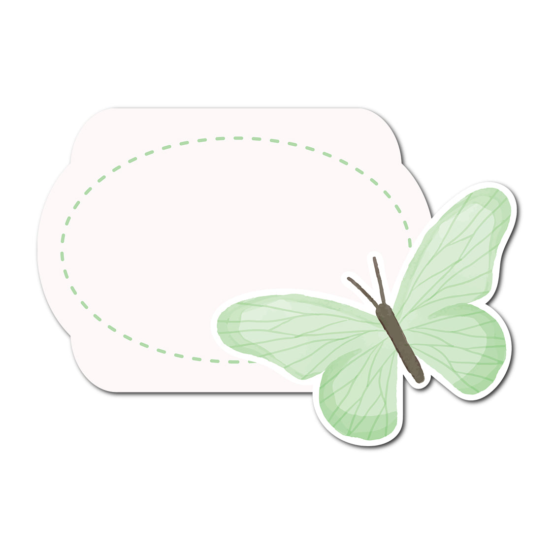 Romantic Escort Card with Butterfly Accent | SVG PNG Template - Shape 15