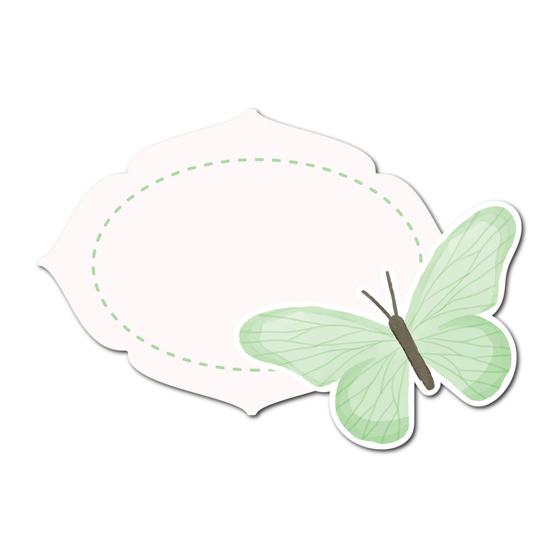 Romantic Escort Card with Butterfly Accent | SVG PNG Template - Shape 16