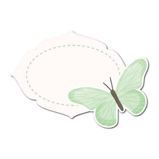Romantic Escort Card with Butterfly Accent | SVG PNG Template - Shape 16